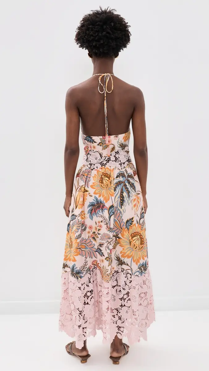 Farm Rio Ligia Floral Light Pink Lace Maxi Dress | Thumbnail 3 Farm Rio Ligia Floral Light Pink Lace Maxi Dress | Thumbnail 3