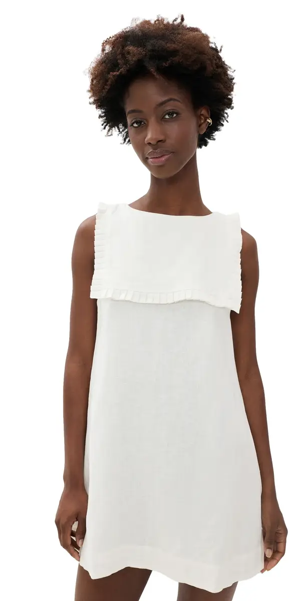 VRG GRL Agnes Linen Mini Dress White | Image 1 VRG GRL Agnes Linen Mini Dress White | Image 1