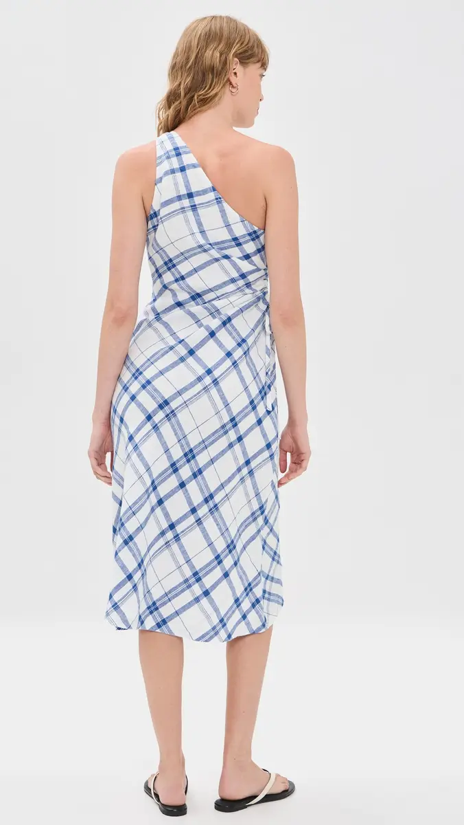 Madewell Ruched One-Shoulder Linen Midi Dress | Thumbnail 3 Madewell Ruched One-Shoulder Linen Midi Dress | Thumbnail 3