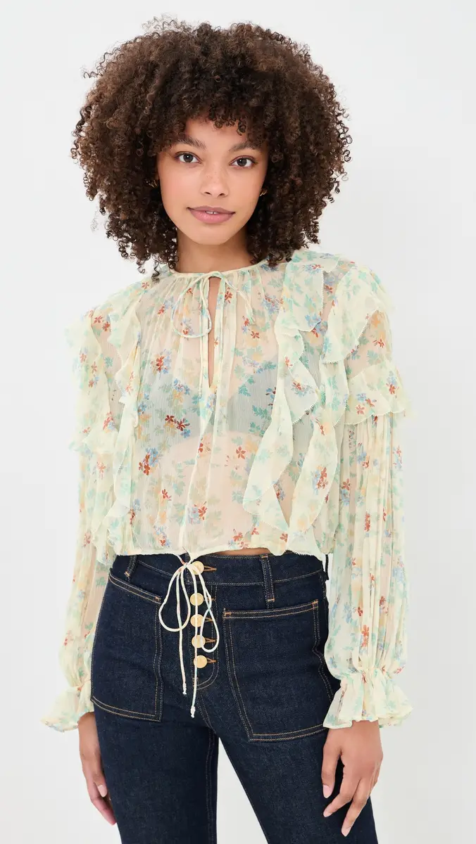 Ulla Johnson Delfina Long Sleeve Silk Blouse | Thumbnail 2 Ulla Johnson Delfina Long Sleeve Silk Blouse | Thumbnail 2