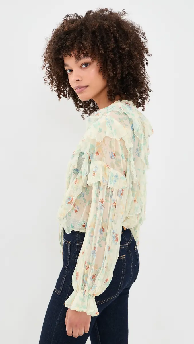 Ulla Johnson Delfina Long Sleeve Silk Blouse | Thumbnail 4 Ulla Johnson Delfina Long Sleeve Silk Blouse | Thumbnail 4