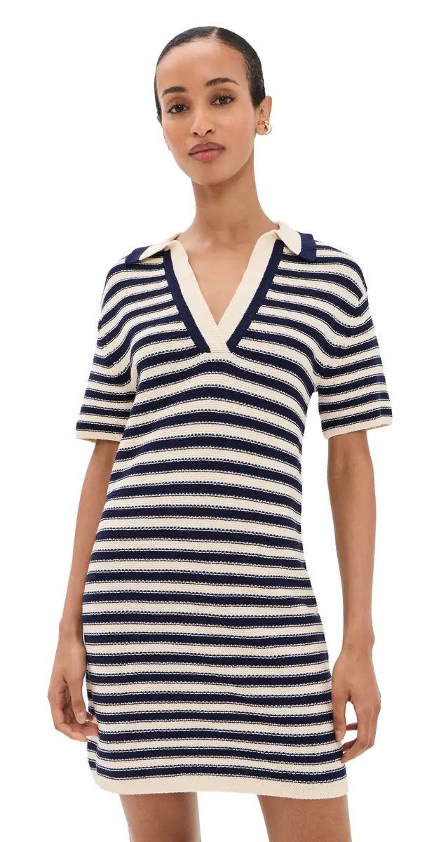 Tanya Taylor Joni Dress Cream/aritime Blue ulti | Image 1 Tanya Taylor Joni Dress Cream/aritime Blue ulti | Image 1