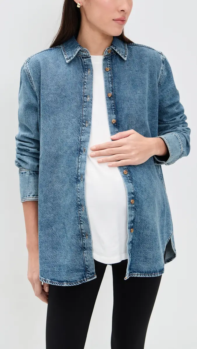 Hatch The Drapey Denim Boyfriend Shirt | Thumbnail 2 Hatch The Drapey Denim Boyfriend Shirt | Thumbnail 2