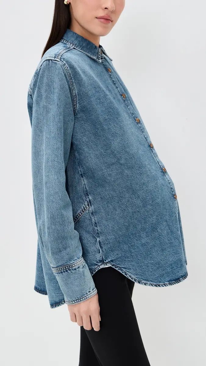 Hatch The Drapey Denim Boyfriend Shirt | Thumbnail 4 Hatch The Drapey Denim Boyfriend Shirt | Thumbnail 4