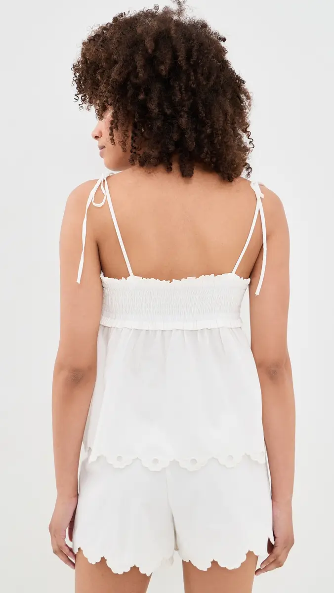 Moon River Scallop Floral Embroidered Top | Thumbnail 3