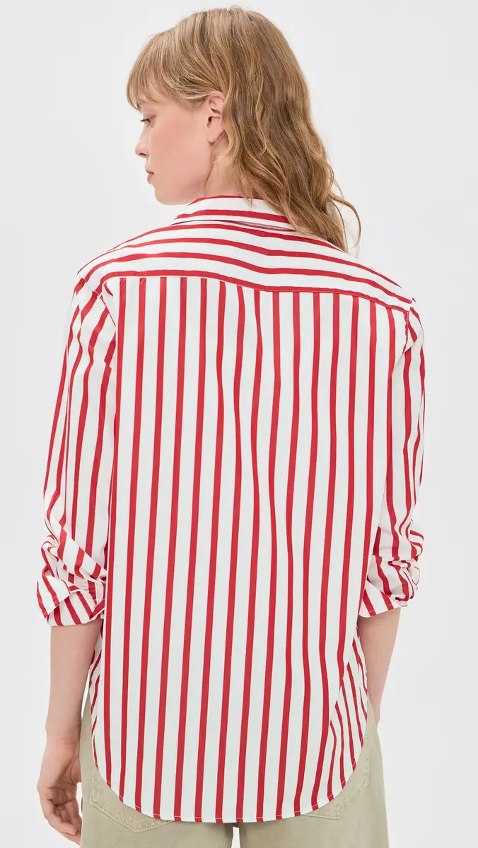FRANK & EILEEN Relaxed Button-Up Shirt White Red Stripe | Thumbnail 3 FRANK & EILEEN Relaxed Button-Up Shirt White Red Stripe | Thumbnail 3