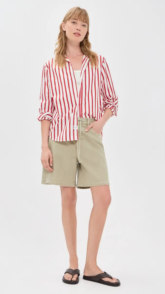 FRANK & EILEEN Relaxed Button-Up Shirt White Red Stripe | Thumbnail 5 FRANK & EILEEN Relaxed Button-Up Shirt White Red Stripe | Thumbnail 5