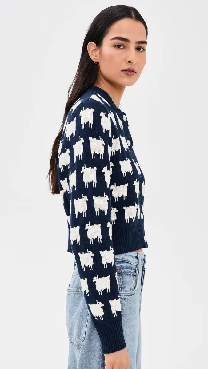 Rowing Blazers Cotton Cropped Sheep Cardigan | Thumbnail 4 Rowing Blazers Cotton Cropped Sheep Cardigan | Thumbnail 4
