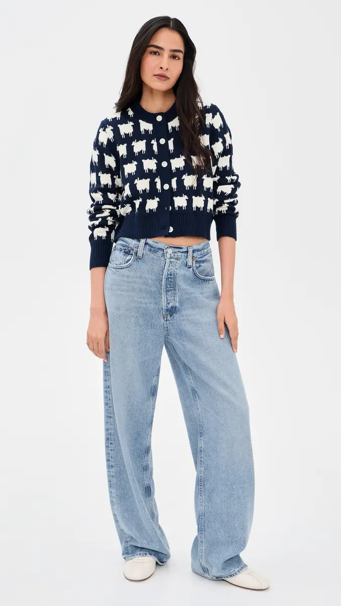 Rowing Blazers Cotton Cropped Sheep Cardigan | Thumbnail 5 Rowing Blazers Cotton Cropped Sheep Cardigan | Thumbnail 5