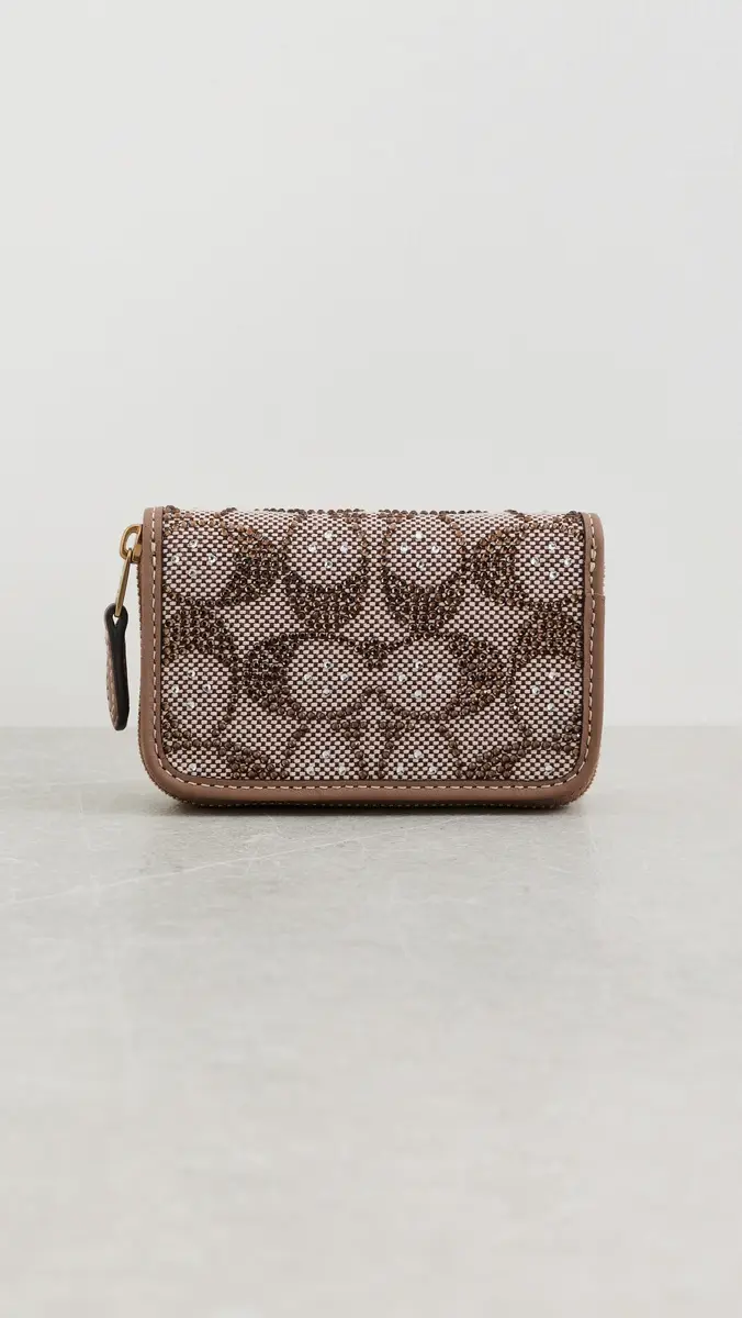 Coach Crystal Signature Jacquard Essential Small Card Case | Thumbnail 2 Coach Crystal Signature Jacquard Essential Small Card Case | Thumbnail 2