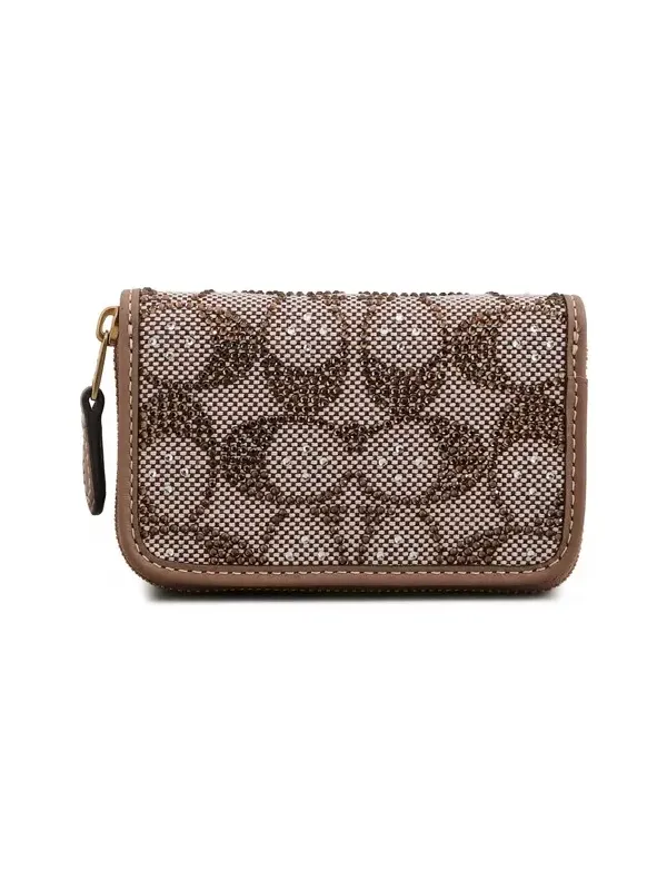 Coach Crystal Signature Jacquard Essential Small Card Case