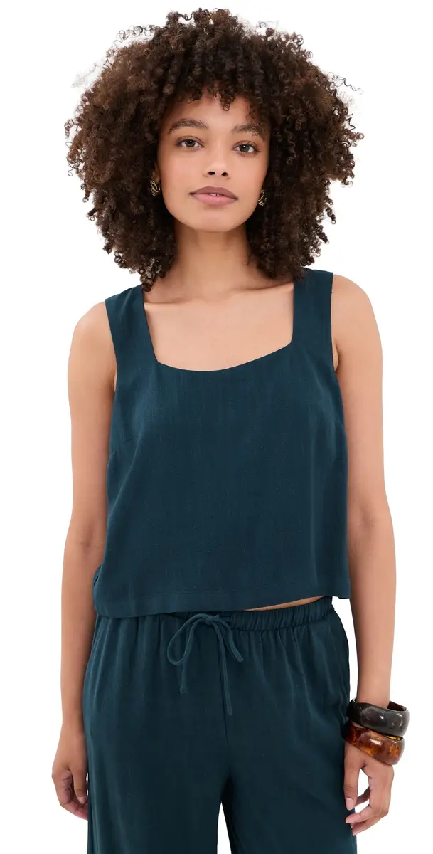 Z Supply Charli Cropped Linen Tank Eclipse S | Image 1 Z Supply Charli Cropped Linen Tank Eclipse S | Image 1