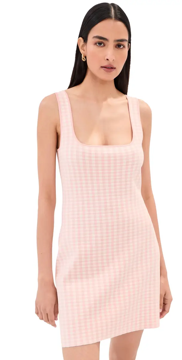 LE BOP Gingham Knit Mini Dress Ballet Pink | Image 1 LE BOP Gingham Knit Mini Dress Ballet Pink | Image 1