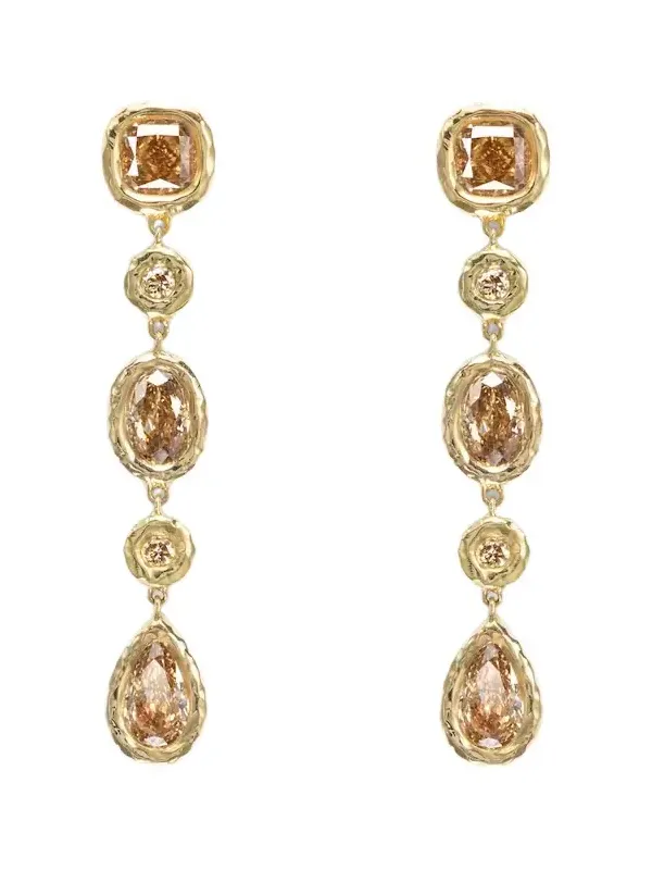 Nesting Gem 18kt gold drop earrings with diamonds Nesting Gem 18kt gold drop earrings with diamonds