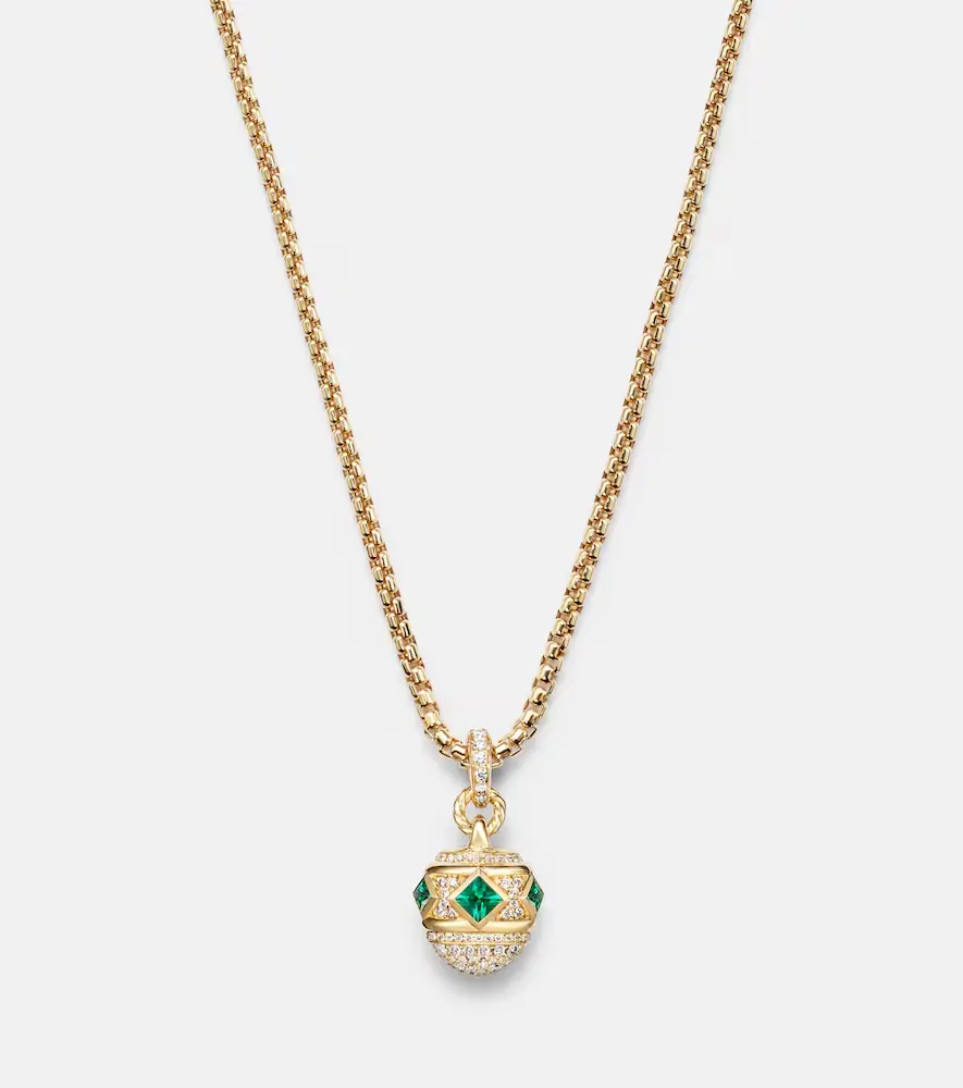 David Yurman Renaissance 18kt gold pendant necklace with diamonds and emeralds | Thumbnail 2 David Yurman Renaissance 18kt gold pendant necklace with diamonds and emeralds | Thumbnail 2