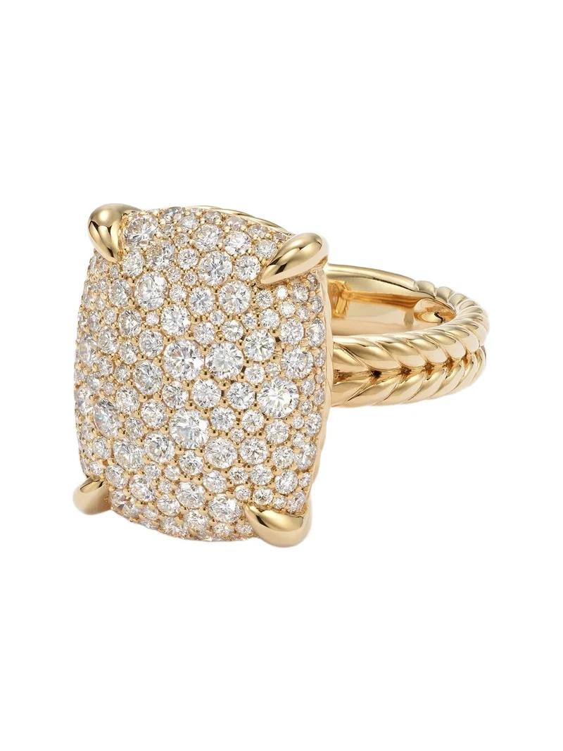 Châtelaine 18kt gold ring with diamonds