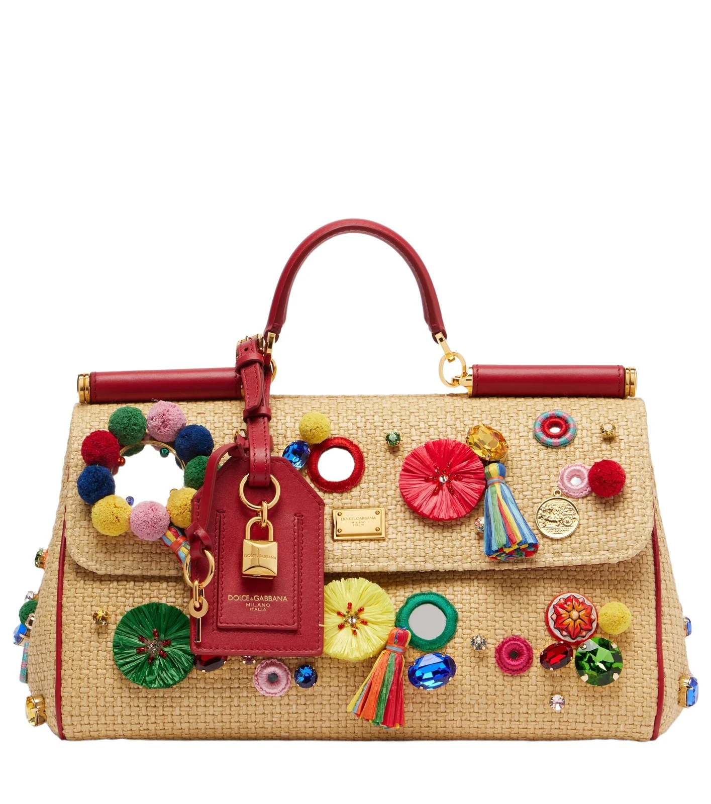 Sicily Medium embellished top-handle bag