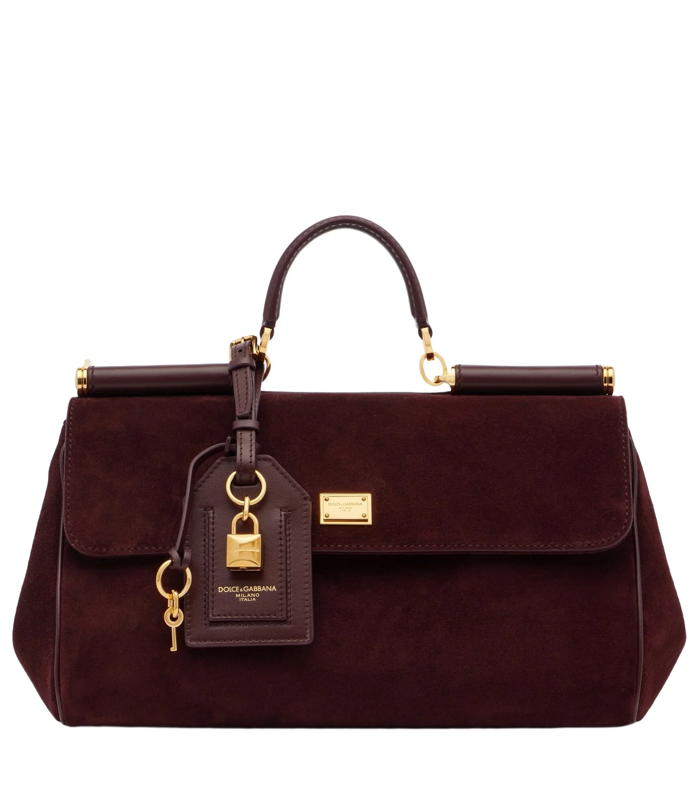 Sicily Medium suede top-handle bag