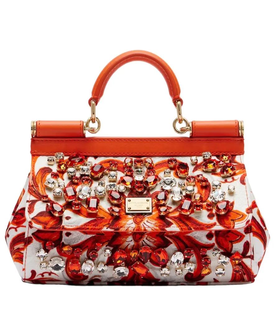 Dolce & Gabbana Sicily Mini embellished top-handle bag | Image 1 Dolce & Gabbana Sicily Mini embellished top-handle bag | Image 1