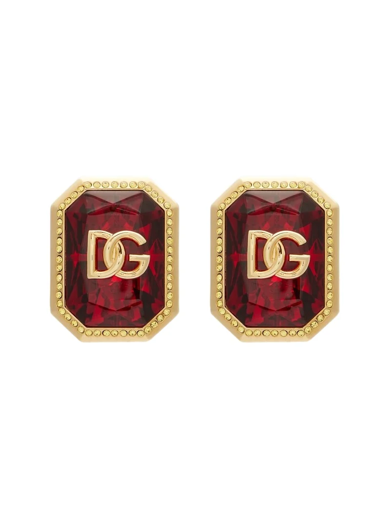 Dolce & Gabbana DG embellished clip-on earrings