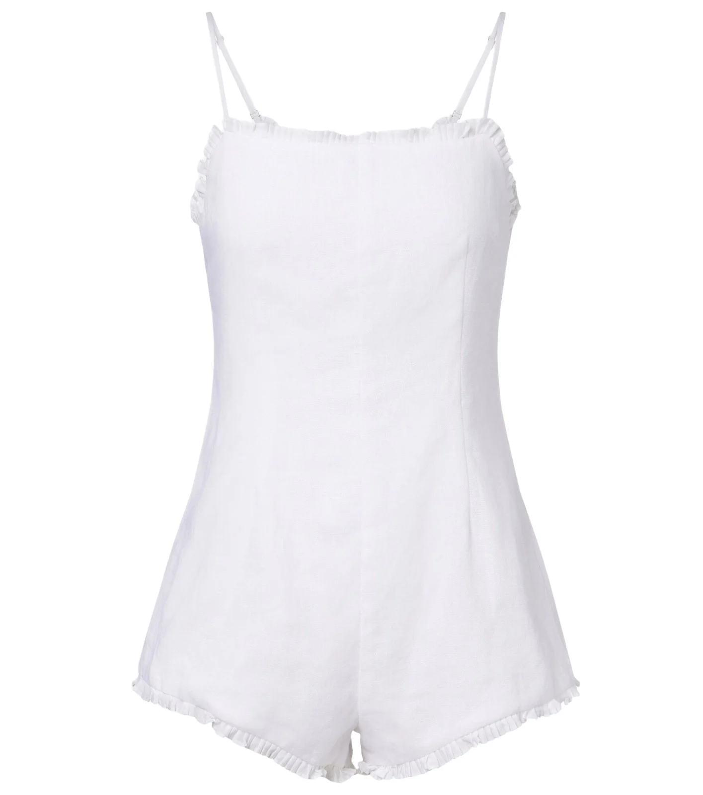 Florence ruffled linen romper Florence ruffled linen romper