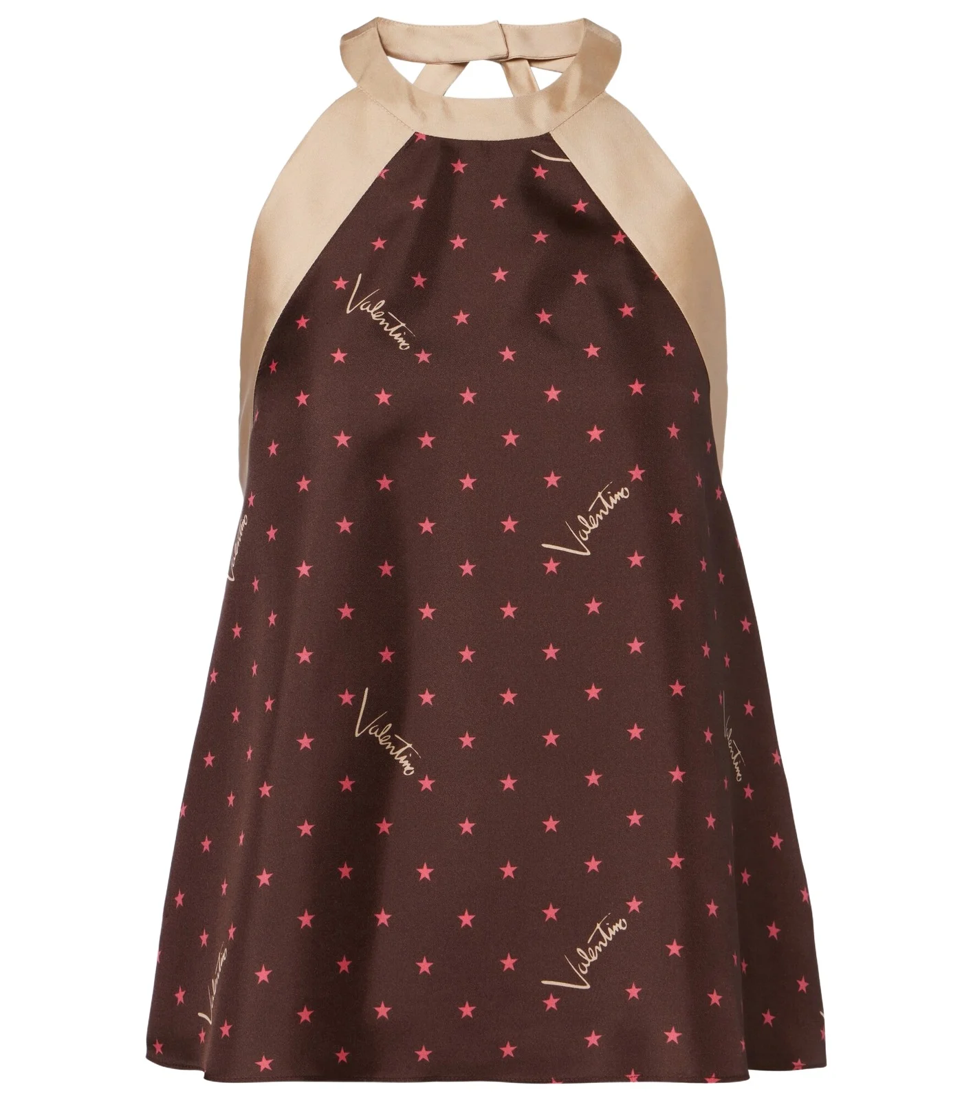Valentino Garavani Printed halterneck silk twill top