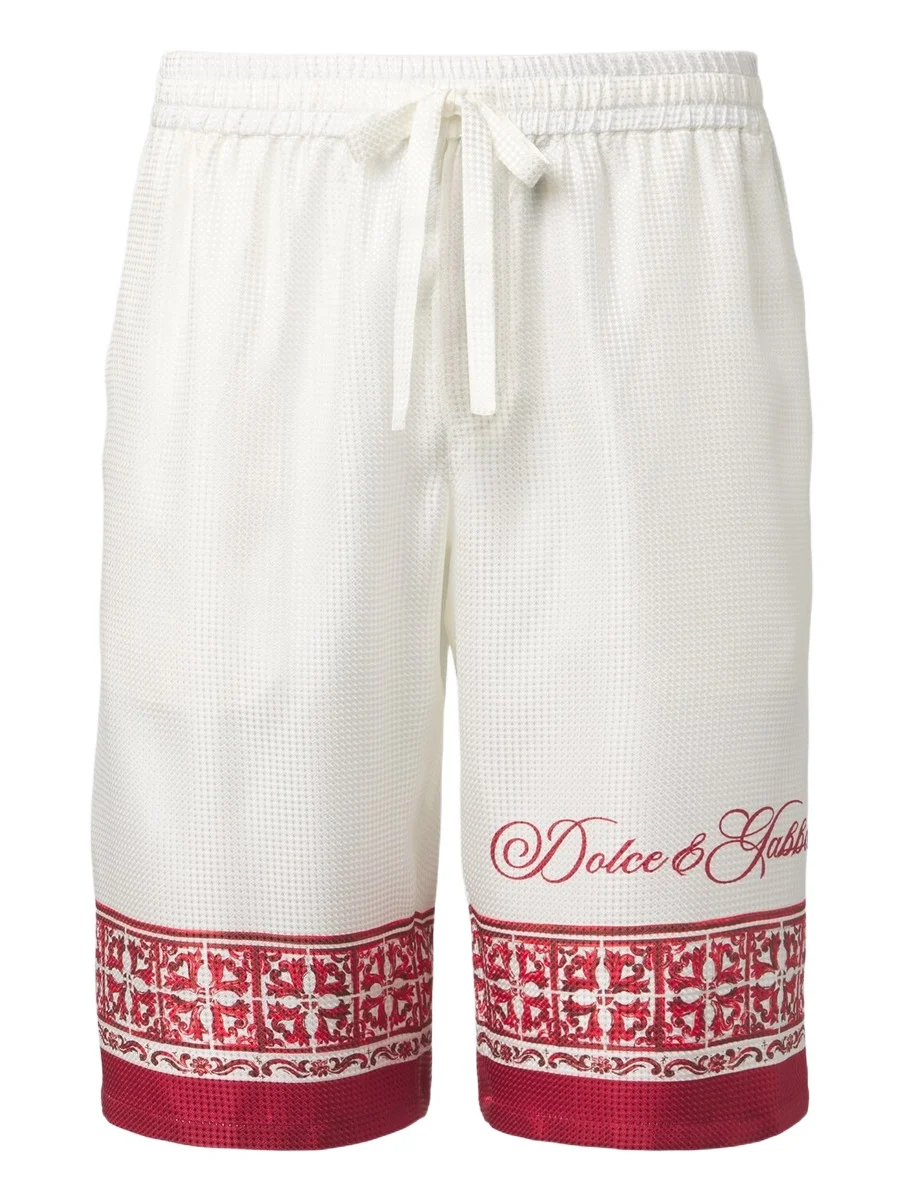 Dolce & Gabbana Majolica silk twill jacquard Bermuda shorts