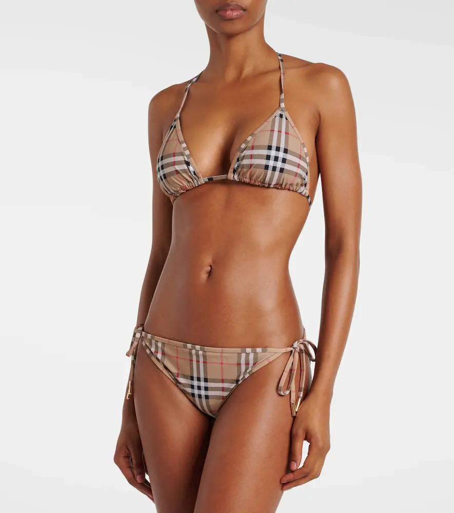 Burberry Check triangle bikini | Thumbnail 5 Burberry Check triangle bikini | Thumbnail 5