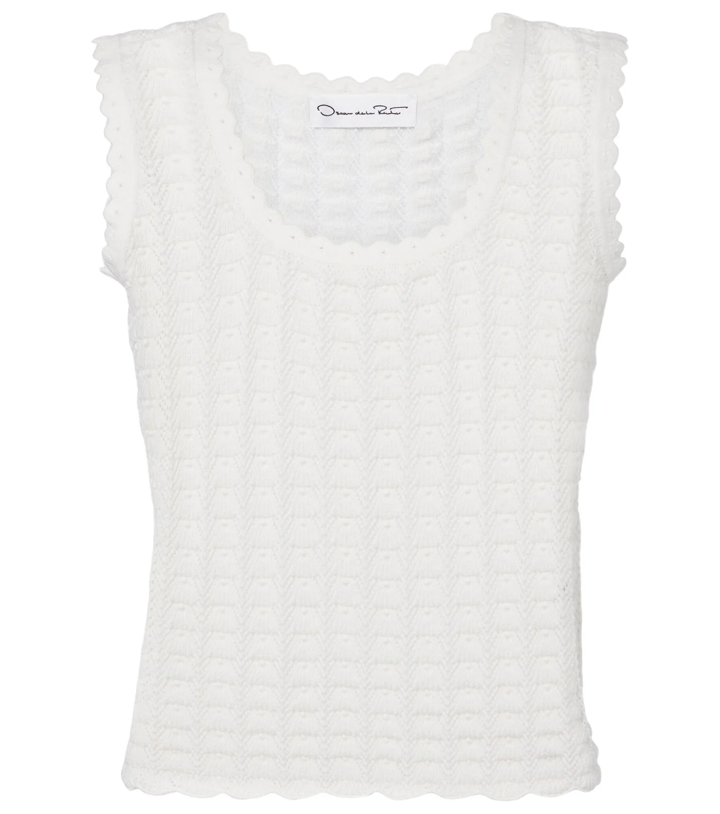 Pointelle cotton and silk tank top Pointelle cotton and silk tank top