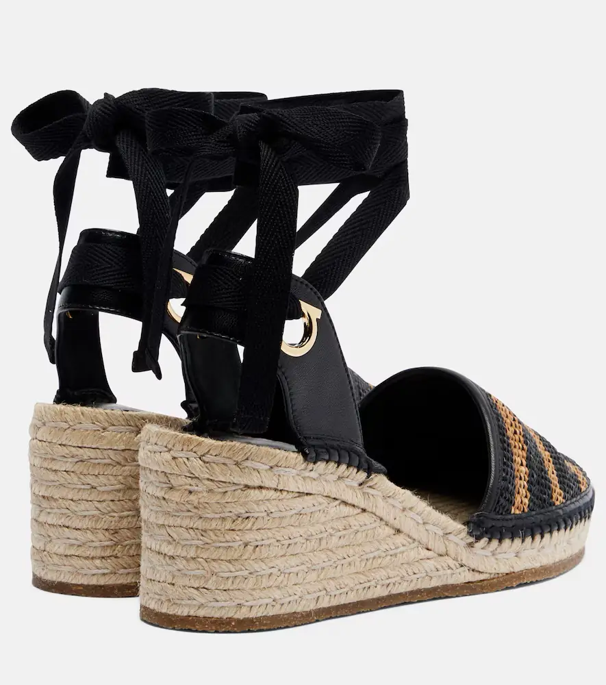 Ferragamo Animal-print raffia espadrille wedges | Thumbnail 2