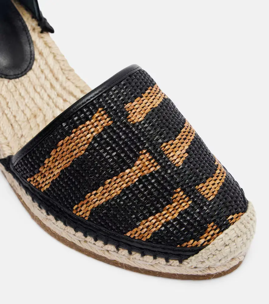 Ferragamo Animal-print raffia espadrille wedges | Thumbnail 3