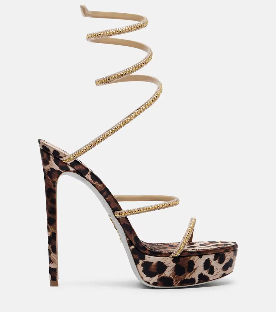 René Caovilla Cleo embellished satin platform sandals | Thumbnail 2 René Caovilla Cleo embellished satin platform sandals | Thumbnail 2