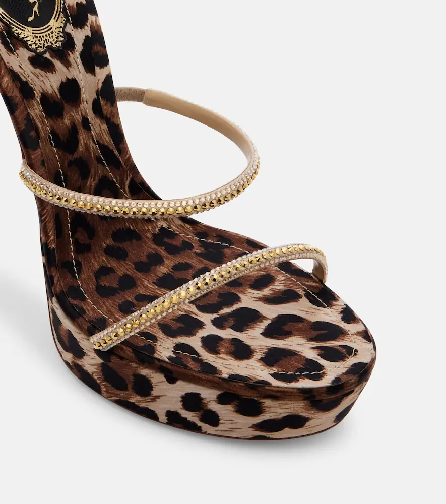René Caovilla Cleo embellished satin platform sandals | Thumbnail 3 René Caovilla Cleo embellished satin platform sandals | Thumbnail 3