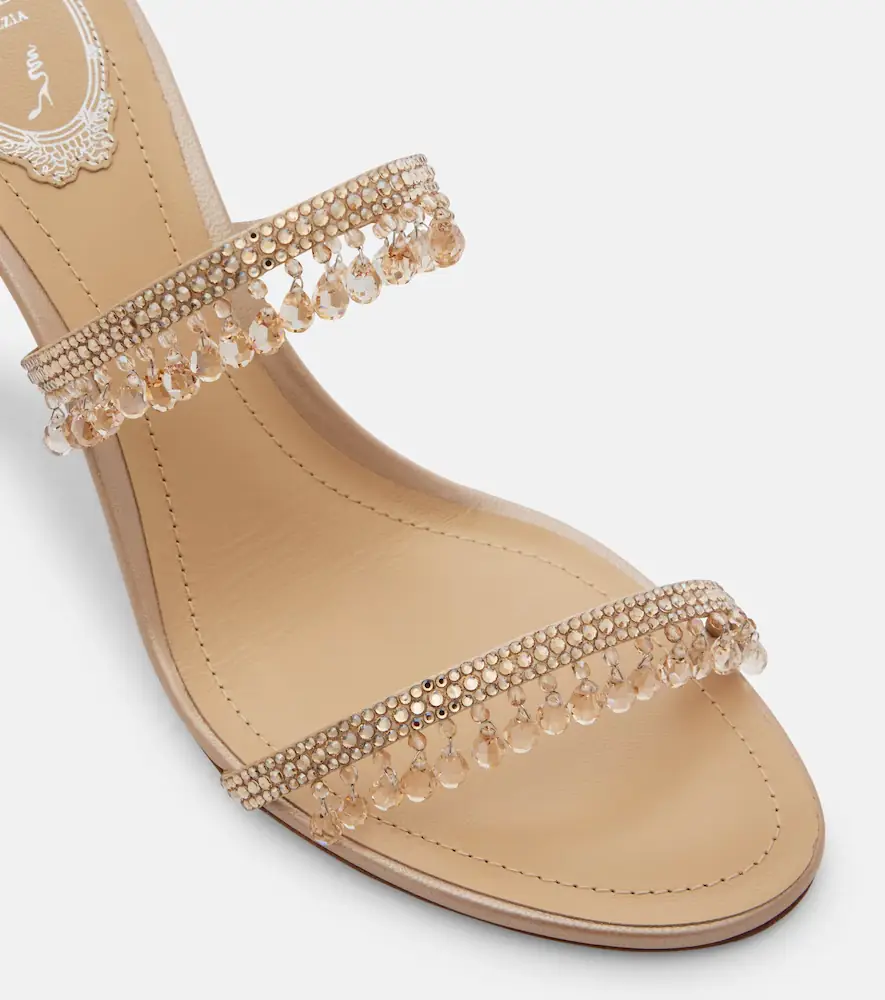 René Caovilla Chandelier embellished satin mules | Thumbnail 2