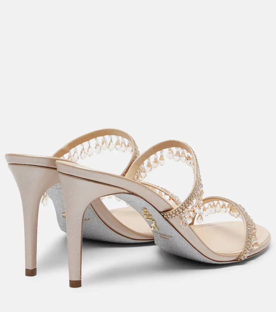 René Caovilla Chandelier embellished satin mules | Thumbnail 4