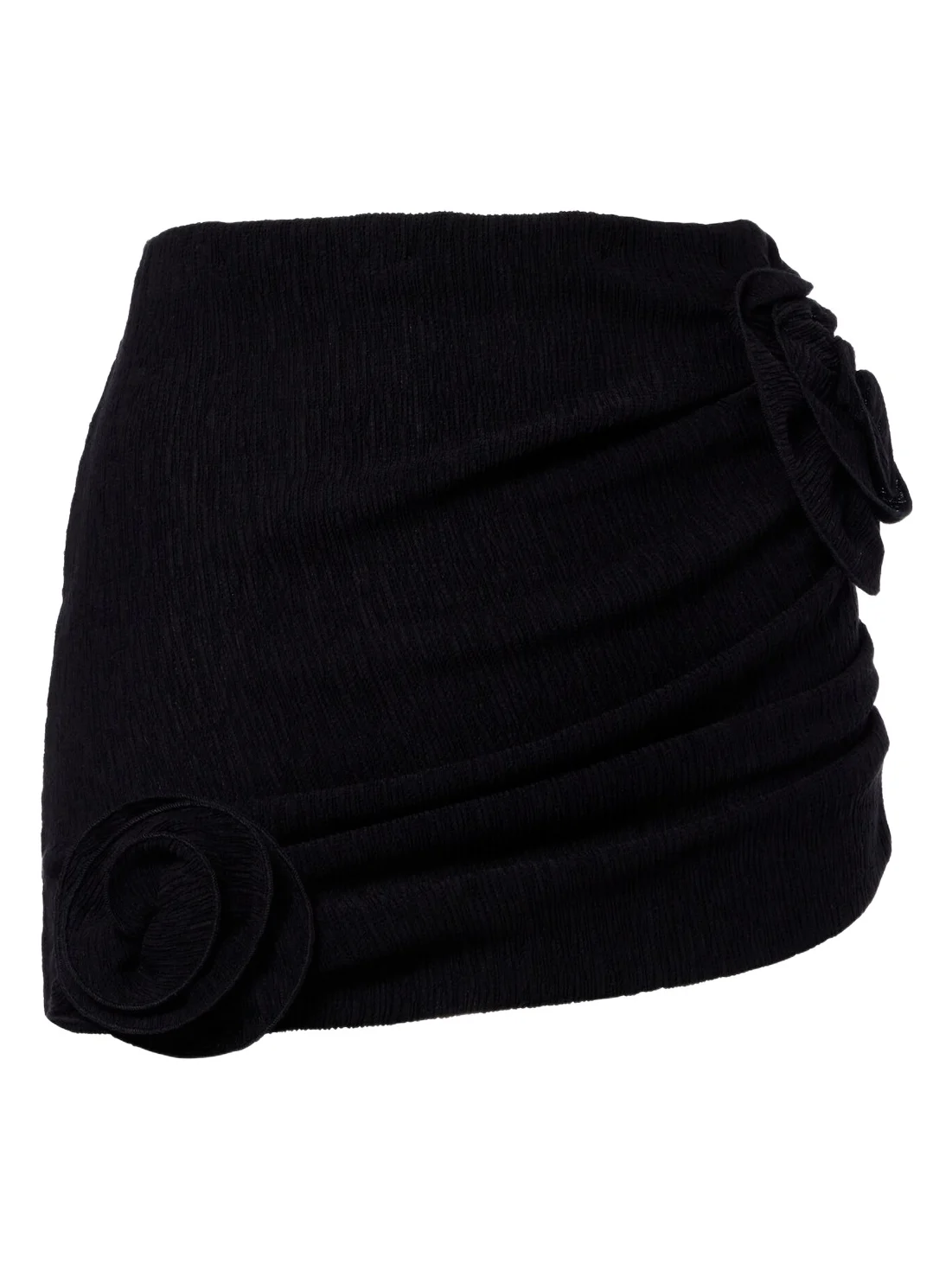 Floral-appliqué crêpe miniskirt Floral-appliqué crêpe miniskirt