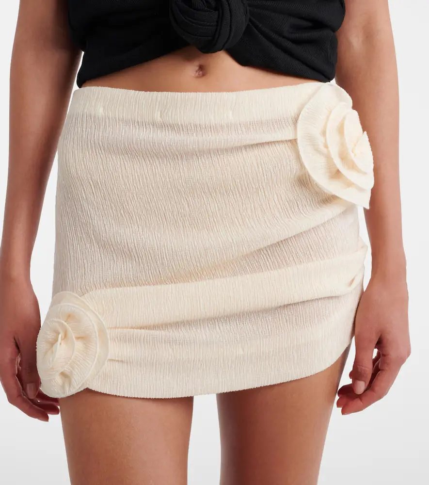 Magda Butrym Floral-appliqué crêpe miniskirt | Thumbnail 3