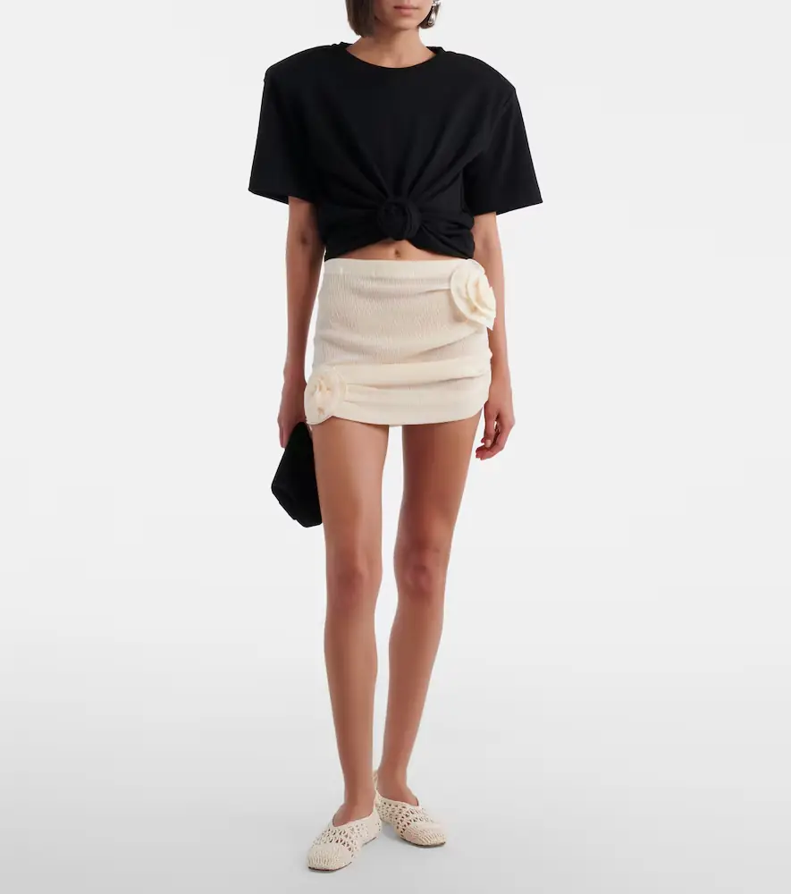 Magda Butrym Floral-appliqué crêpe miniskirt | Thumbnail 5