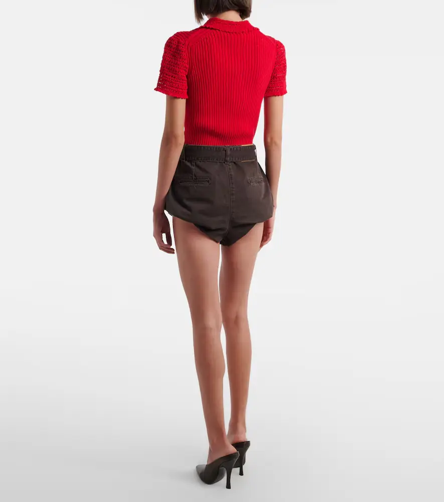 Magda Butrym Belted cotton canvas shorts | Thumbnail 4