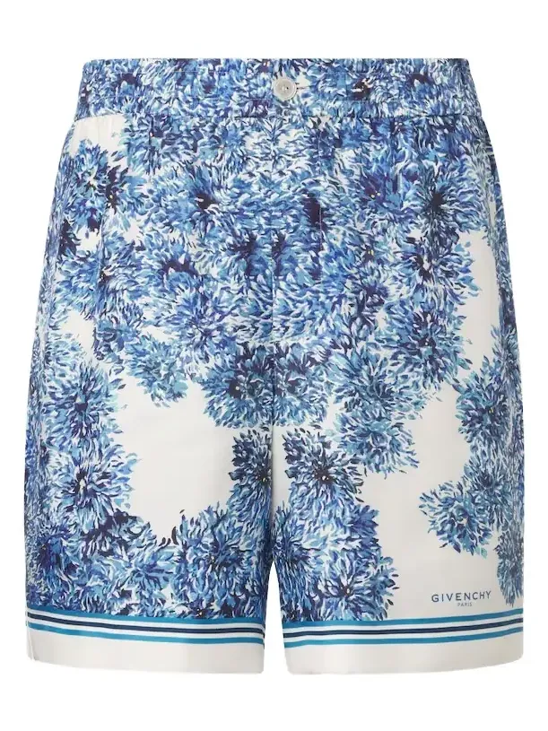 Givenchy Couture Seam printed silk twill shorts