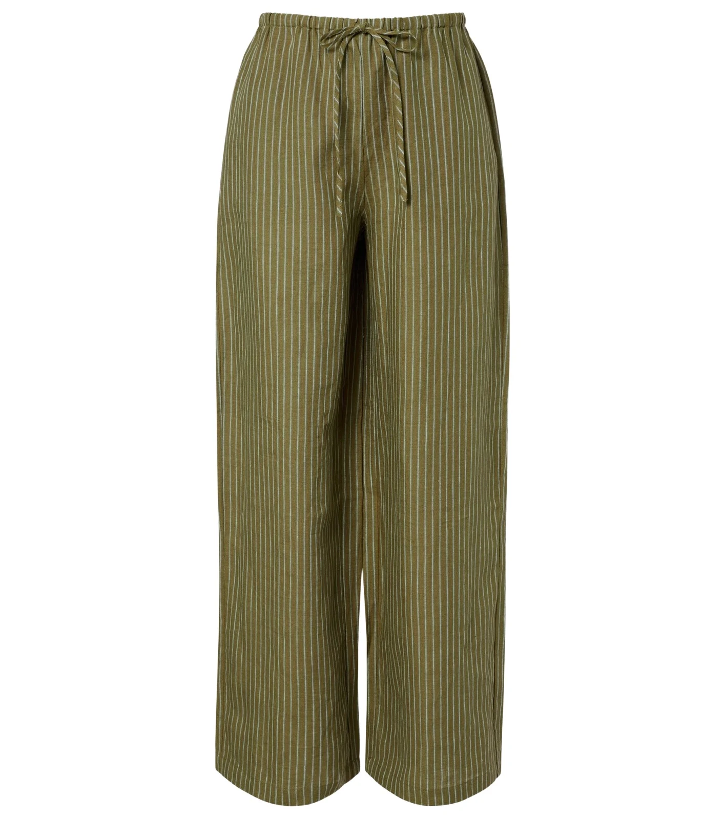 Mateo pinstripe linen wide-leg pants