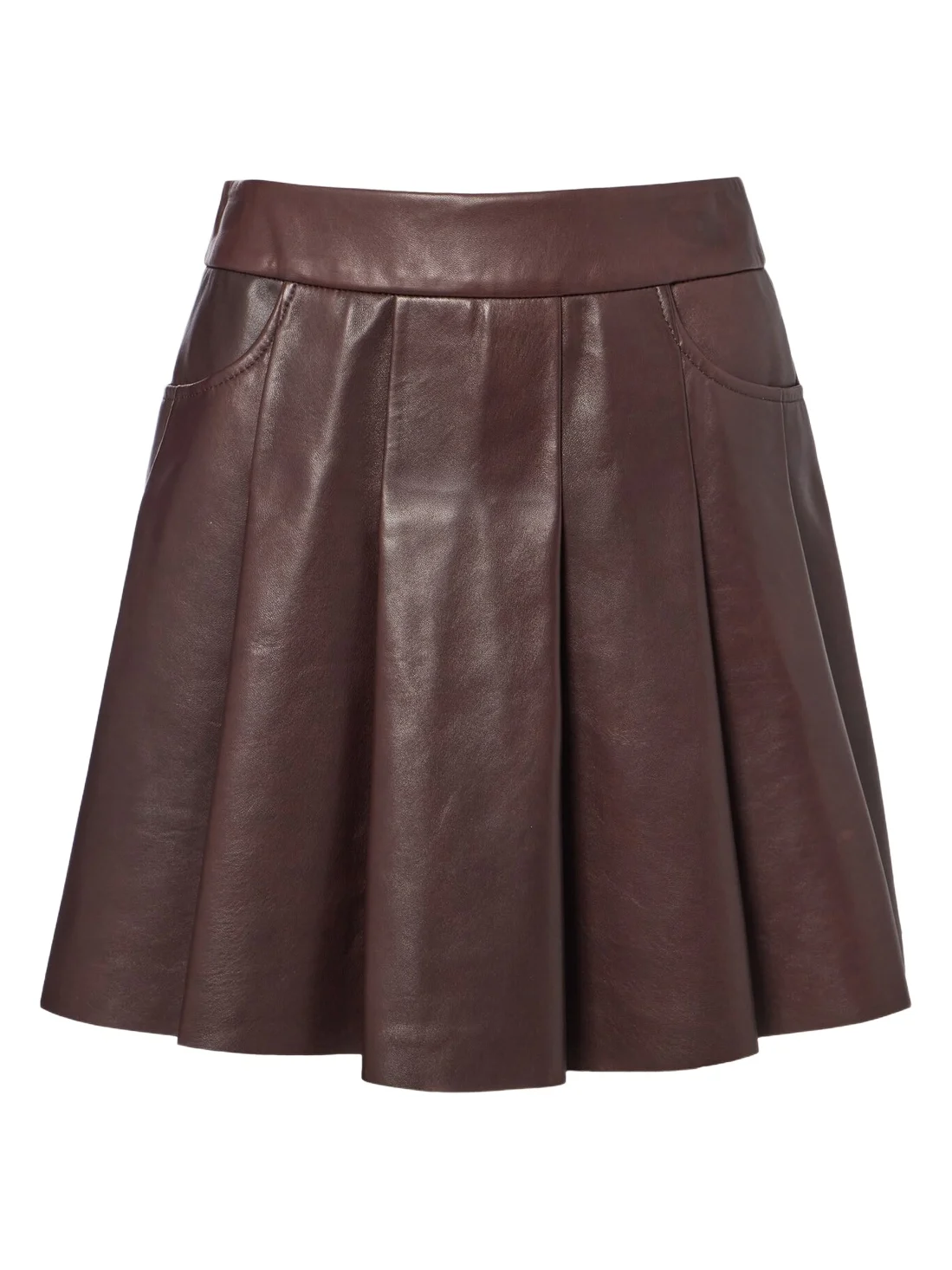 Pleated leather miniskirt Pleated leather miniskirt