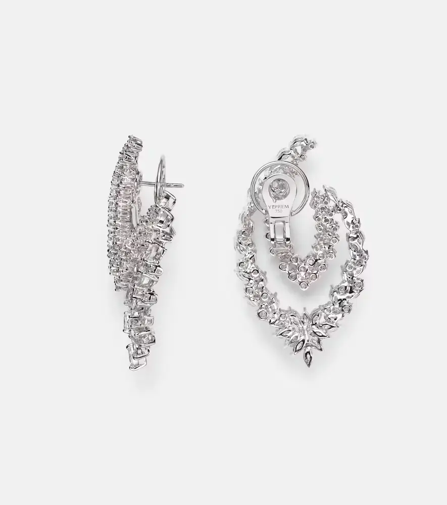 YEPREM Y-Couture 18kt white gold drop earrings with diamonds | Thumbnail 2 YEPREM Y-Couture 18kt white gold drop earrings with diamonds | Thumbnail 2
