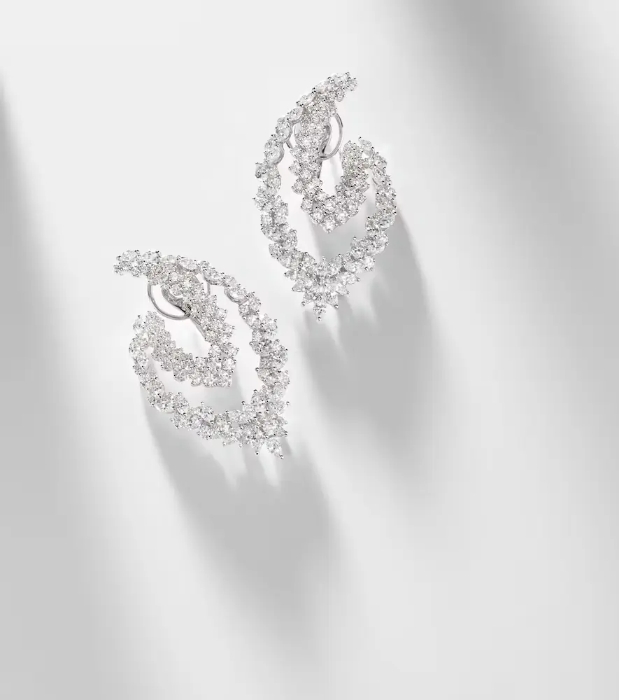 YEPREM Y-Couture 18kt white gold drop earrings with diamonds | Thumbnail 3 YEPREM Y-Couture 18kt white gold drop earrings with diamonds | Thumbnail 3