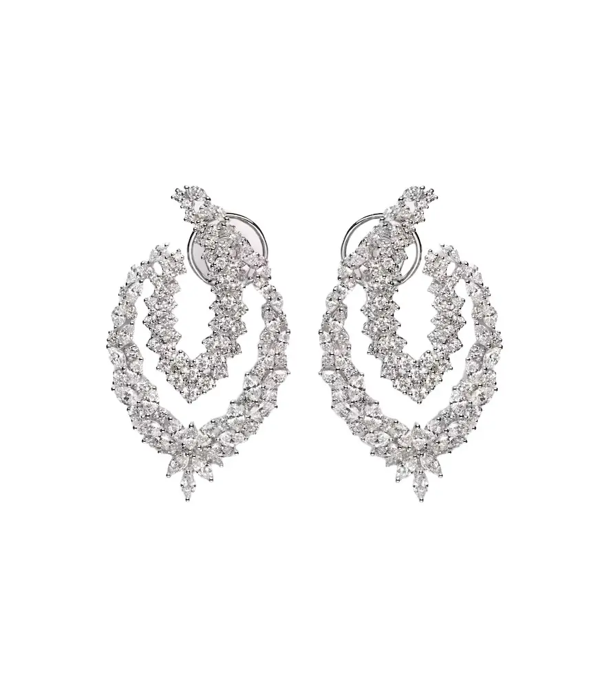 Y-Couture 18kt white gold drop earrings with diamonds Y-Couture 18kt white gold drop earrings with diamonds