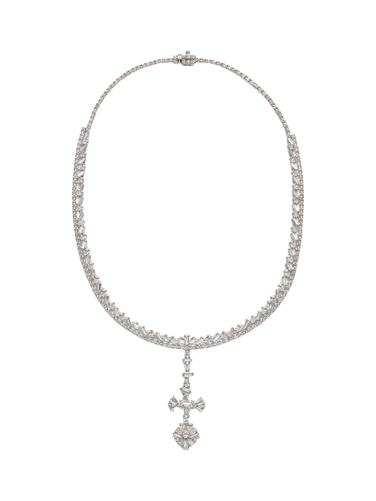 Y-Couture 18kt white gold pendant necklace with diamonds