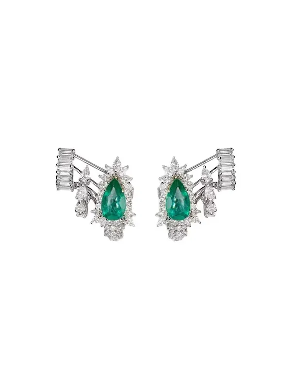 Reign Supreme 18kt yellow and white gold earrings with diamonds and emerald Reign Supreme 18kt yellow and white gold earrings with diamonds and emerald