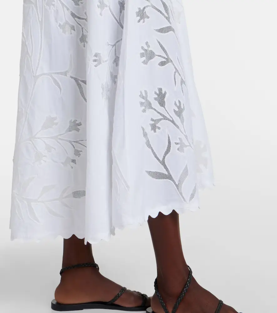 JULIET DUNN Embroidered scalloped cotton midi dress | Thumbnail 3