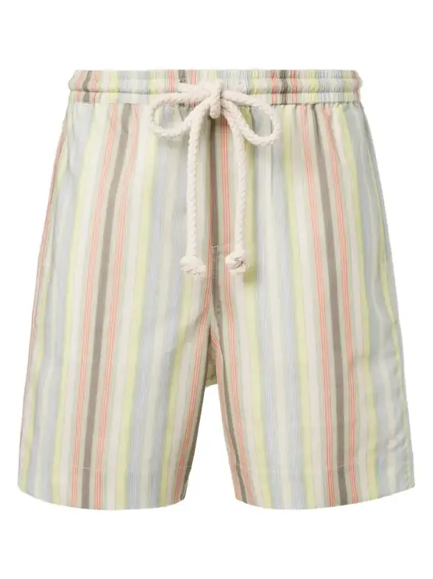 Commas Striped hemp and cotton Bermuda shorts