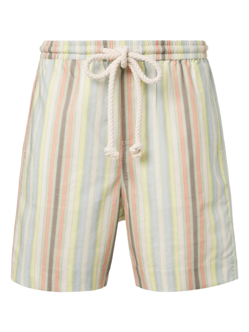 Commas Striped hemp and cotton Bermuda shorts